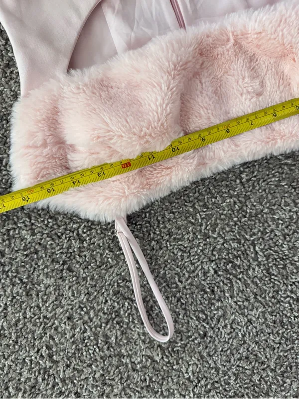 Naked Wardrobe Baby Pink Faux Fur Trim Bodycon Mini Dress Y2K - Image 8