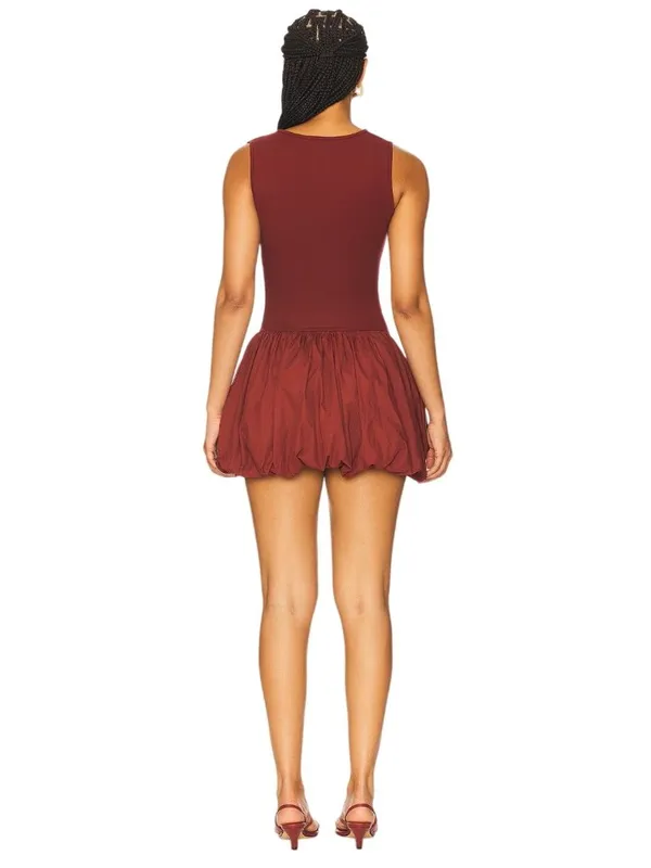 SNDYS x REVOLVE Maya Bubble Dress in Cranberry X-Small New Womens Mini - Image 2