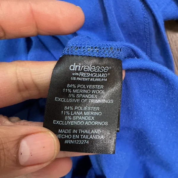 Paradox Merino Blend 1/4 Zip Pullover Blue Thumbhole Athletic Top Small Active - Image 4
