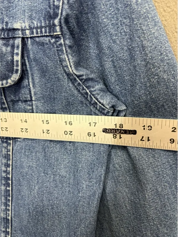 Talbots Petite Small Blue Denim Front Buttons - Image 6