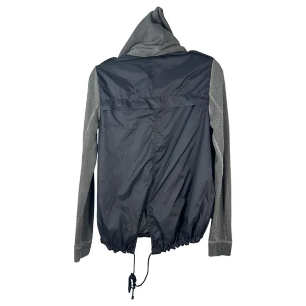 Free People Black Grey Hooded Zip Up Jacket Size Small - Image 6