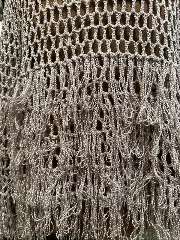 POL Lavender Fishnet Fringe Cardigan – Size Small (Fits S–L) - Image 9