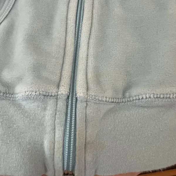 Self Esteem Vintage y2k Baby Blue Velour Zip Up Hoodie, M - Image 5