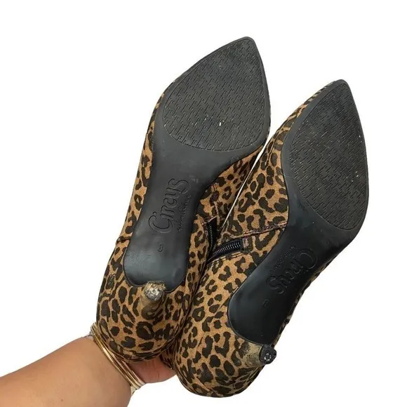 CIRCUS Sam Edelman KIRBY Animal Print Kitten Heel Sz 8 Ankle Booties NEED REPAIR - Image 5