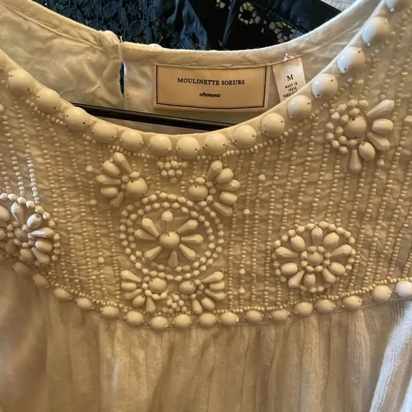 Anthro Beaded Sleeveless Bouse - Image 3