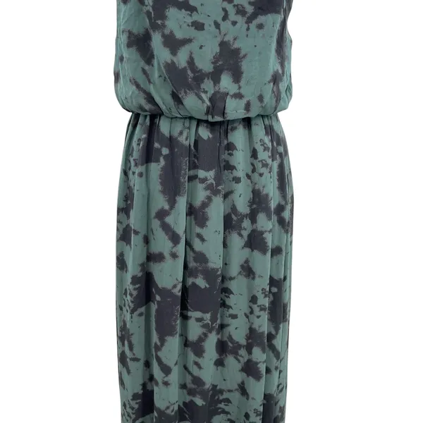 Zara Maxi Dress Tie‎ Dye Printed Chiffon Beaded Straps Green Size Small - Image 7