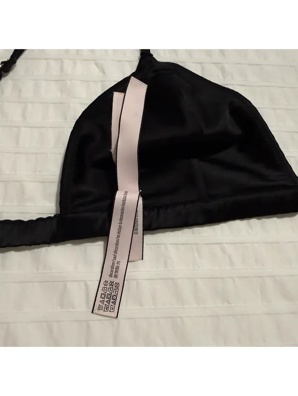 Victoria's Secret Unlined Bralette Sz M Medium Black - Image 8