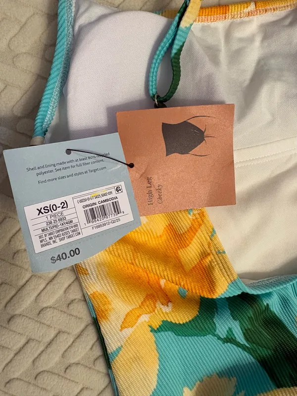 Shade & Shore One-Piece Swimsuit XS Teal Floral New - Image 5