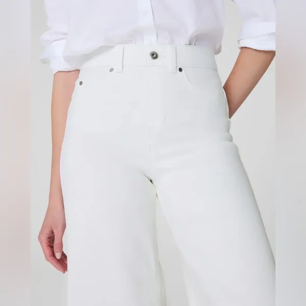 Spanx NEW SPANXshape EveryWear Wide Leg Jeans in Chalk Shaping Office Career Size 3X - Image 5