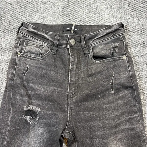 Risen Jeans Womens 1/25 Black Charcoal Skinny High‎ Rise Distressed - Image 2