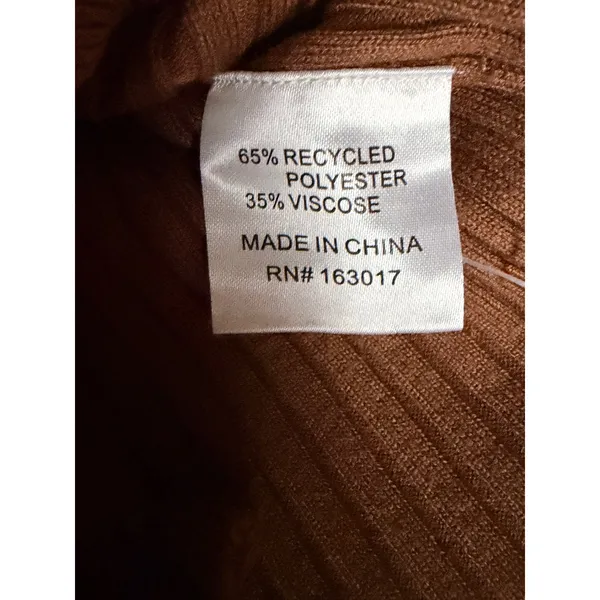 Princess Polly Ollie‎ Top XS/S Brown Ribbed Knit Cropped Cardigan Lettuce Hem - Image 5