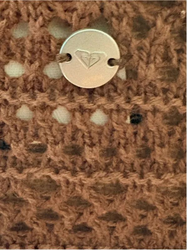 Roxy Hippie Love Open Knit Hooded Sweater Size L NWT (25” PTP) Mocha - Image 9
