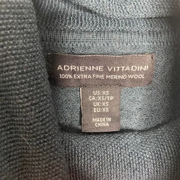 Adrienne Vittadini Luxe Dark Green Cowl Neck Long‎ Sleeve Sweater - Image 4
