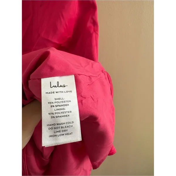 Lulus Truly the Cutest Hot Pink Satin Square Neck Mini Dress Size Small Cocktail - Image 10