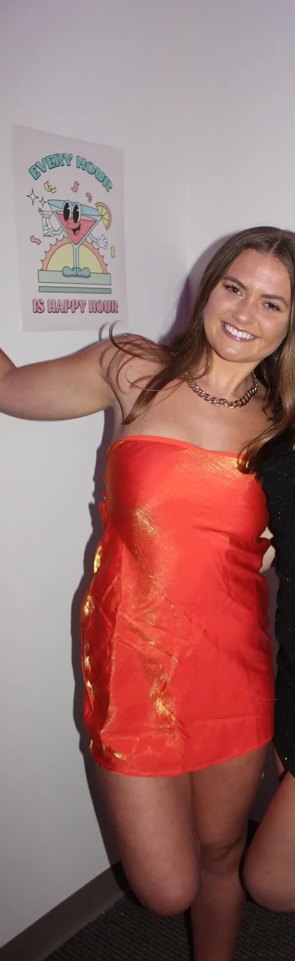 White Fox Strapless Boutique Dress Mini Orange - Image 5
