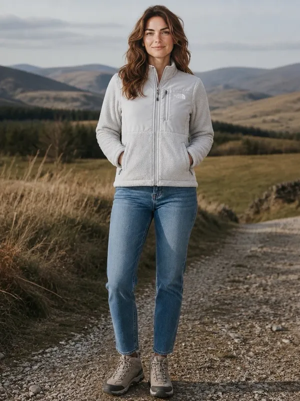 The North Face Hybrid Fleece Jacket Gray Full Zip Women’s Small Outdoor Gorpcore - Image 3