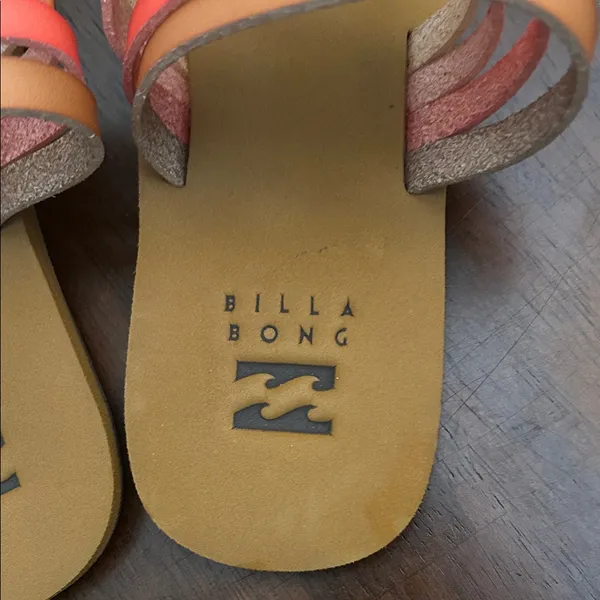 NWT Billabong Orange and Tan Strappy Sandals - Image 2
