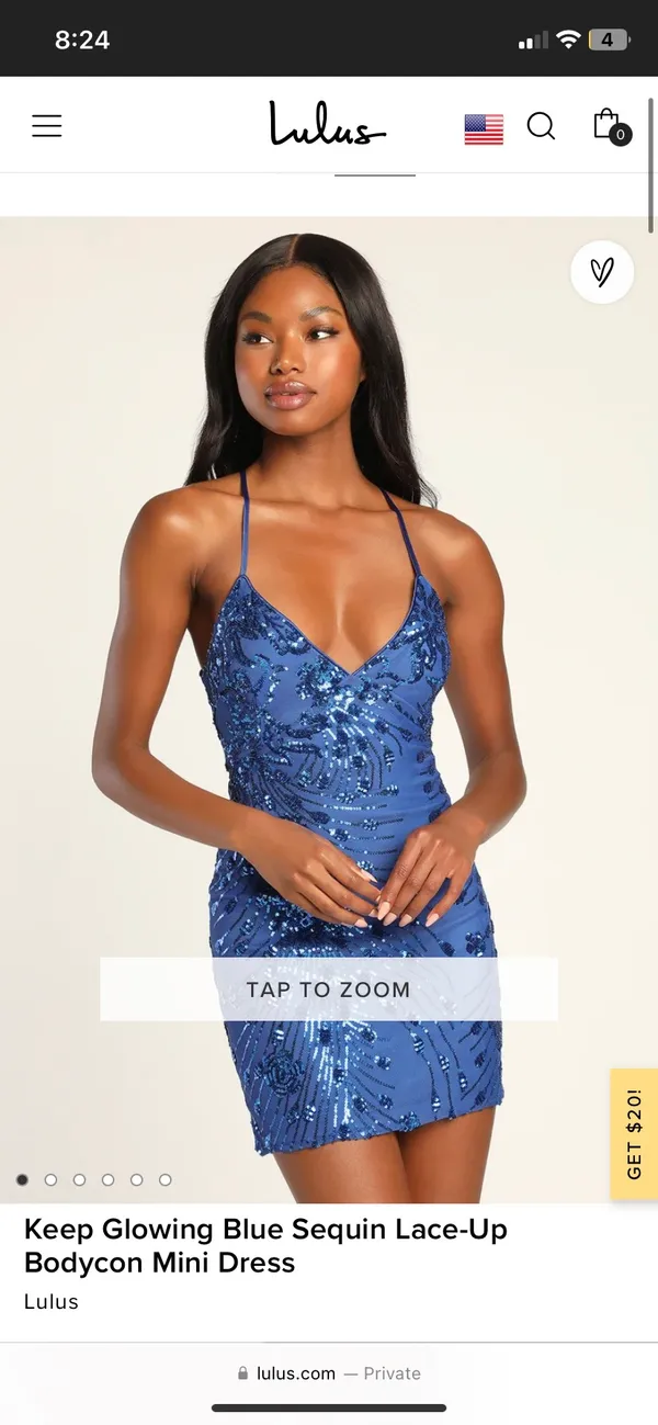 Blue lulus lace up sequin dress hoco - Image 4