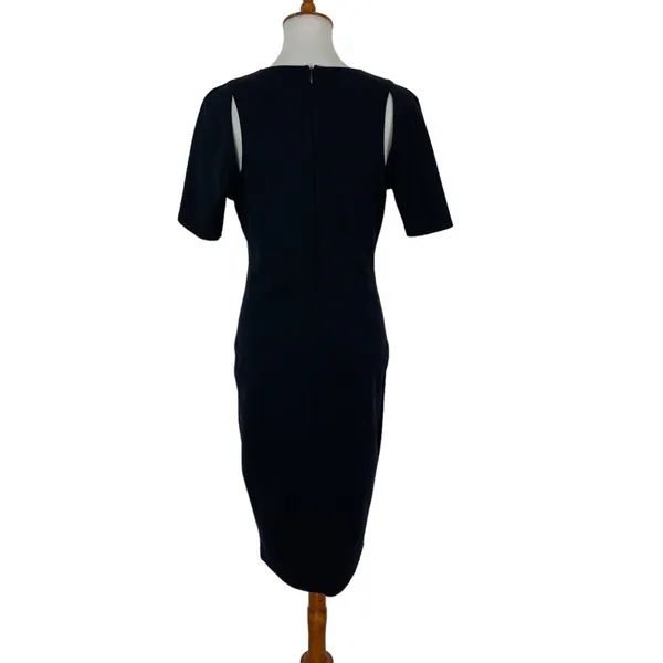 Fabletics Black Midi Dress Large Short Sleeve Bodycon Activewear Gym Athleisure - Image 6