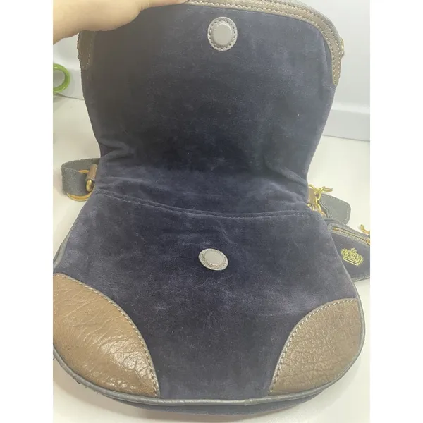 Vintage Juicy Couture Navy Velour Crossbody Bag “love your couture” - Image 5