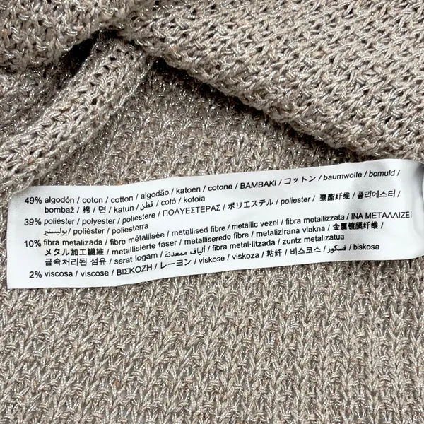 Zara Womens Crochet Knit Dress Small Sleeveless Midi Quiet‎ Luxury Metallic Chic - Image 11
