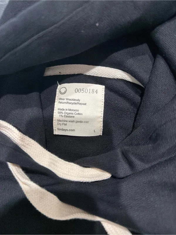 NWT fordays women’s cropped black sweatshirt organic cotton - Image 2