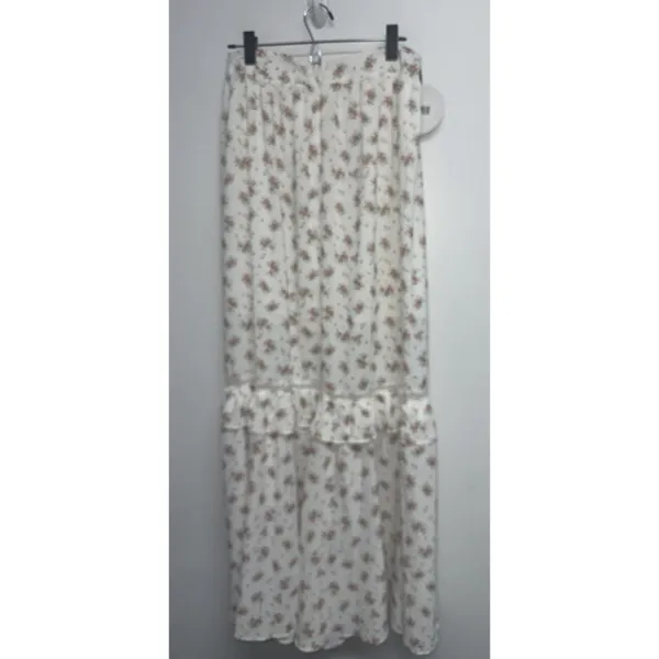 Princess Polly Fowler Maxi Skirt 8 White Floral Tiered Coquette Cottage Boho - Image 5