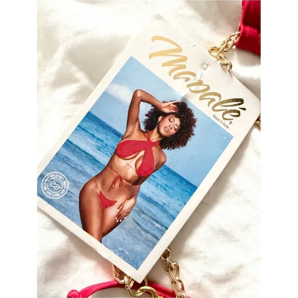 Mapale Red Gold Chain Bikini Set Multiway Adjustable Resort Collection S/M NWT Size undefined - Image 8
