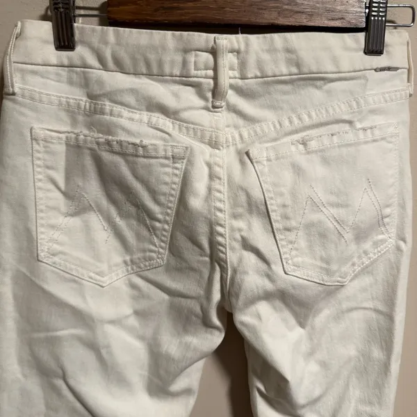 Mother Denim The Looker Skinny Jeans in Mirror Mirror White- Size 26 - Image 6