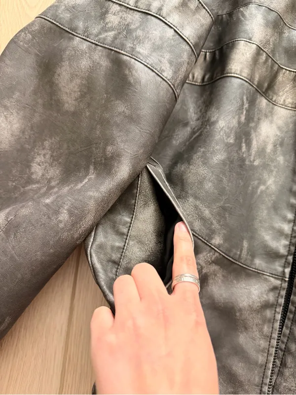 Forever 21 Distressed Faux Leather Moto Jacket - Image 3