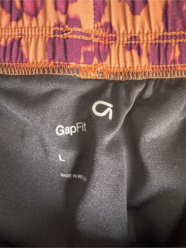 Gap GapFit Leopard Print Running Shorts‎ L Built-In Liner Athletic - Image 2