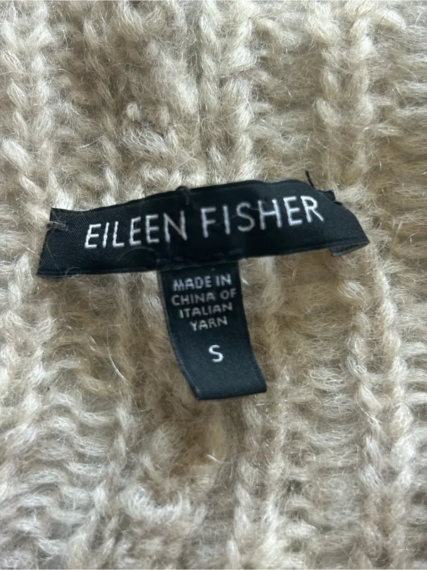 Eileen Fisher Mohair Knit Wide Mock Turtleneck Oversized Sweater Sz S Lagenlook - Image 9