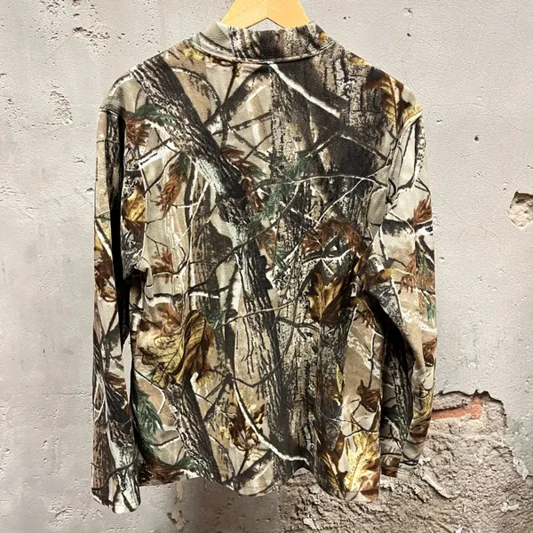 Field Stream Vintage Camouflage Camo Print Fleece Mock Neck Pullover Sweatshirt - Image 5