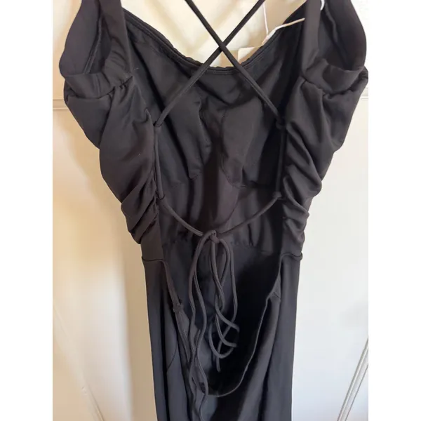 NWT Halara black open tie back‎ dress size xl - Image 6