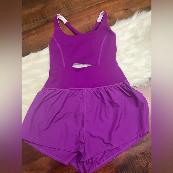 FP Movement Righteous Runsie Romper Raspberry Punch XS Cutout Activewear - Image 2