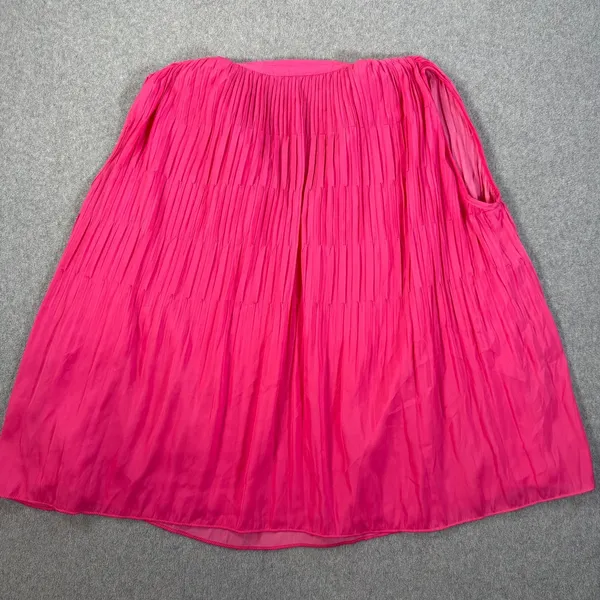 Current Air Pleated Sleeveless Blouse Women's Medium Pink Satin V-Neck Flowy - Image 8