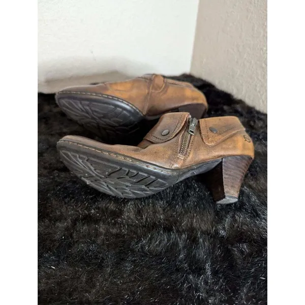 Born Ankle Bootie Brown Size 7.5 Womens Leather Zip Up Boots - Image 5