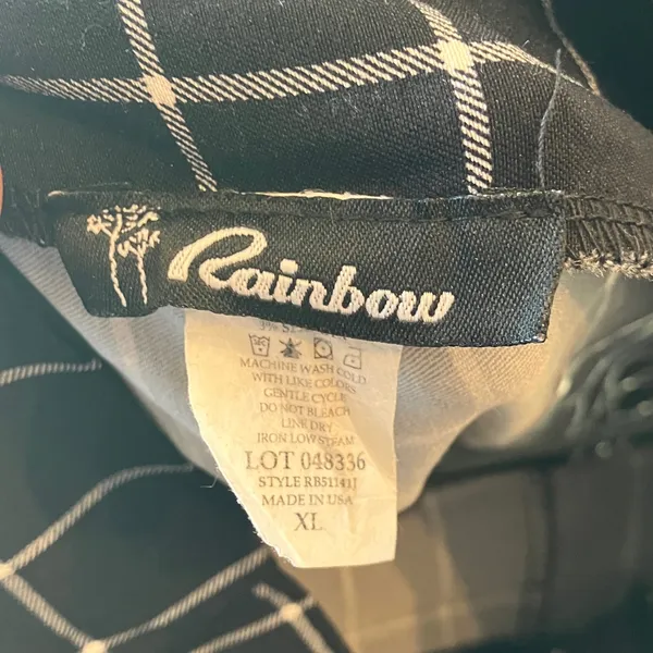 Rainbow Sandals FINAL MARKDOWN Black and White Checkered slacks xl - Image 2