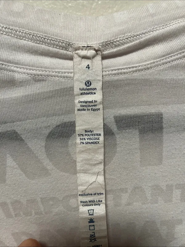 LULULEMON Vintage Manifesto Burnout Long Sleeve White, Size 4 - Image 4