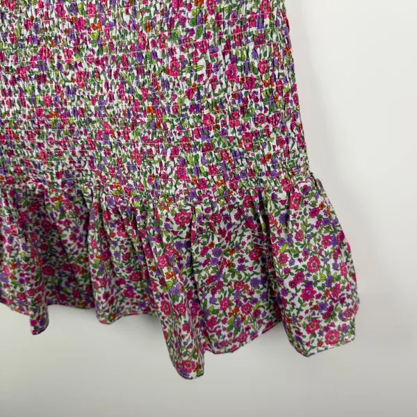 DO+BE Floral Smocked Puff Sleeve Mini Dress Medium Colorful Preppy‎ Bloomcore - Image 3