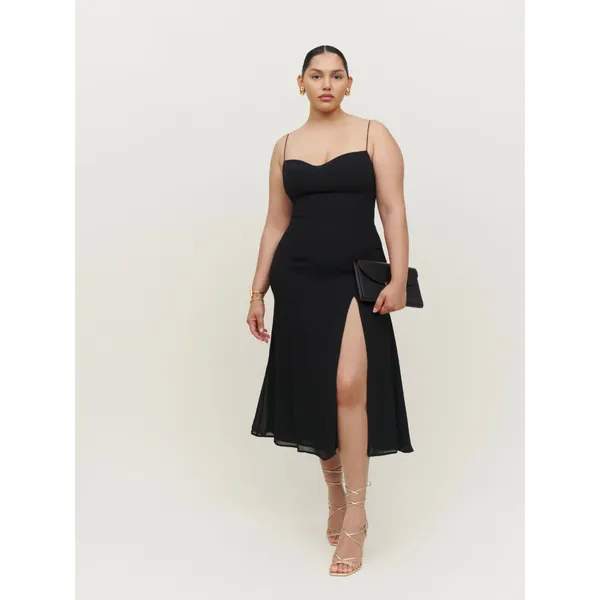 Reformation Juliette Sleeveless Midi Dress in Black Size 12 NWT - Image 2