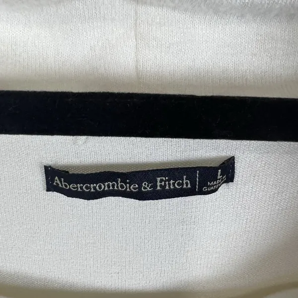 Womens Abercrombie & Fitch‎ White Viscose Long Sleeve Sweater Top Size Large - Image 5