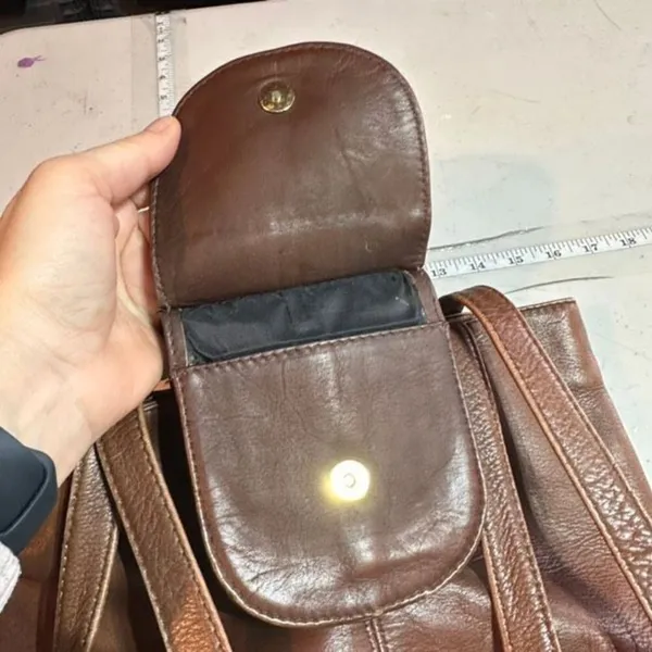 Vintage Hobo International‎ Leather Purse Bucket crossbody Bag Brown Size Small - Image 3