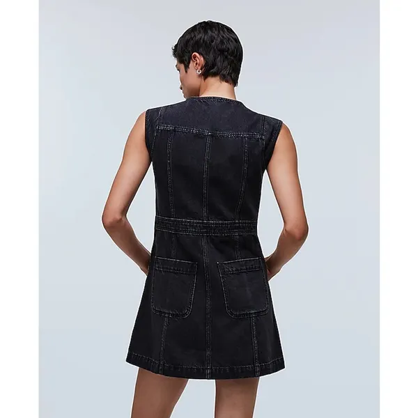Madewell Denim Cap-Sleeve Mini Dress Tarrybrook Wash 6 NWT - Image 3