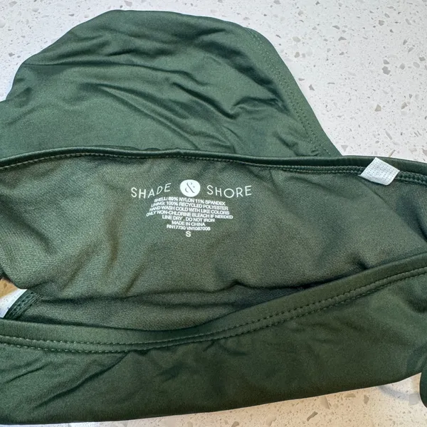 Shade & Shore Womens Low Rise Side‎ Tie Bikini Bottom Dark Green Small S 4-6 NWT - Image 3