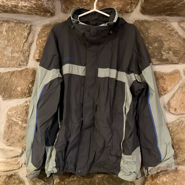 Grey/Blue Thick Zip Up Windbreaker Material Boulder Ridge Jacket - Image 2