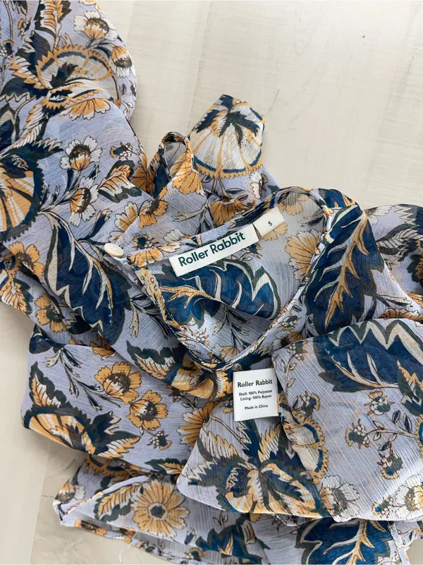 ROBERTA ROLLER RABBIT x Tuckernuck Cora floral blouse s work career - Image 4