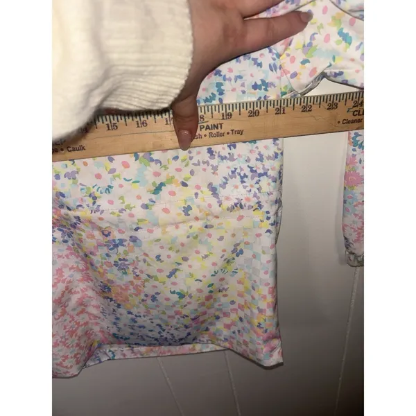 Fabletics Floral Print Anorak Jacket Lightweight‎ Quarter Zip Pullover Medium - Image 6