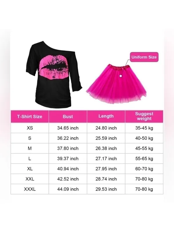 WILDPARTY 80s Outfit for Women Costume Accessories Set Pink Tutu Fanny Pack - Image 6