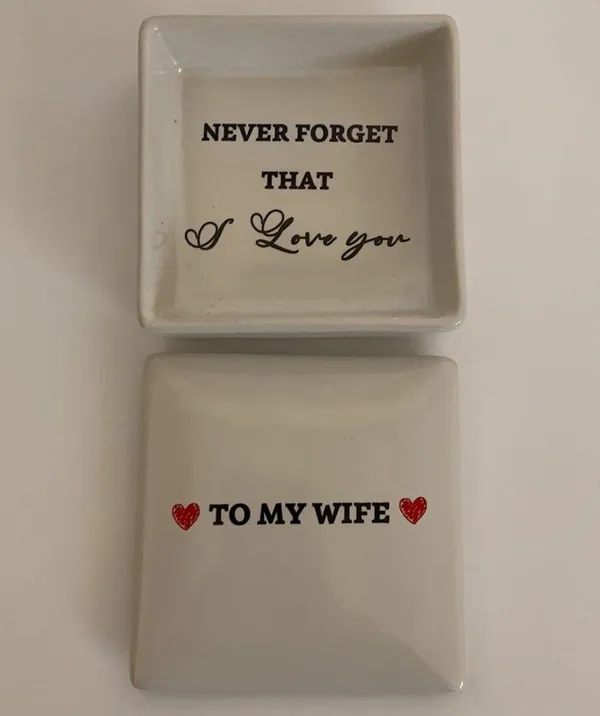 Breezy Valley To My Wife Ceramic Box & I Love You Heart Necklace In Gift Box NWT - Image 5